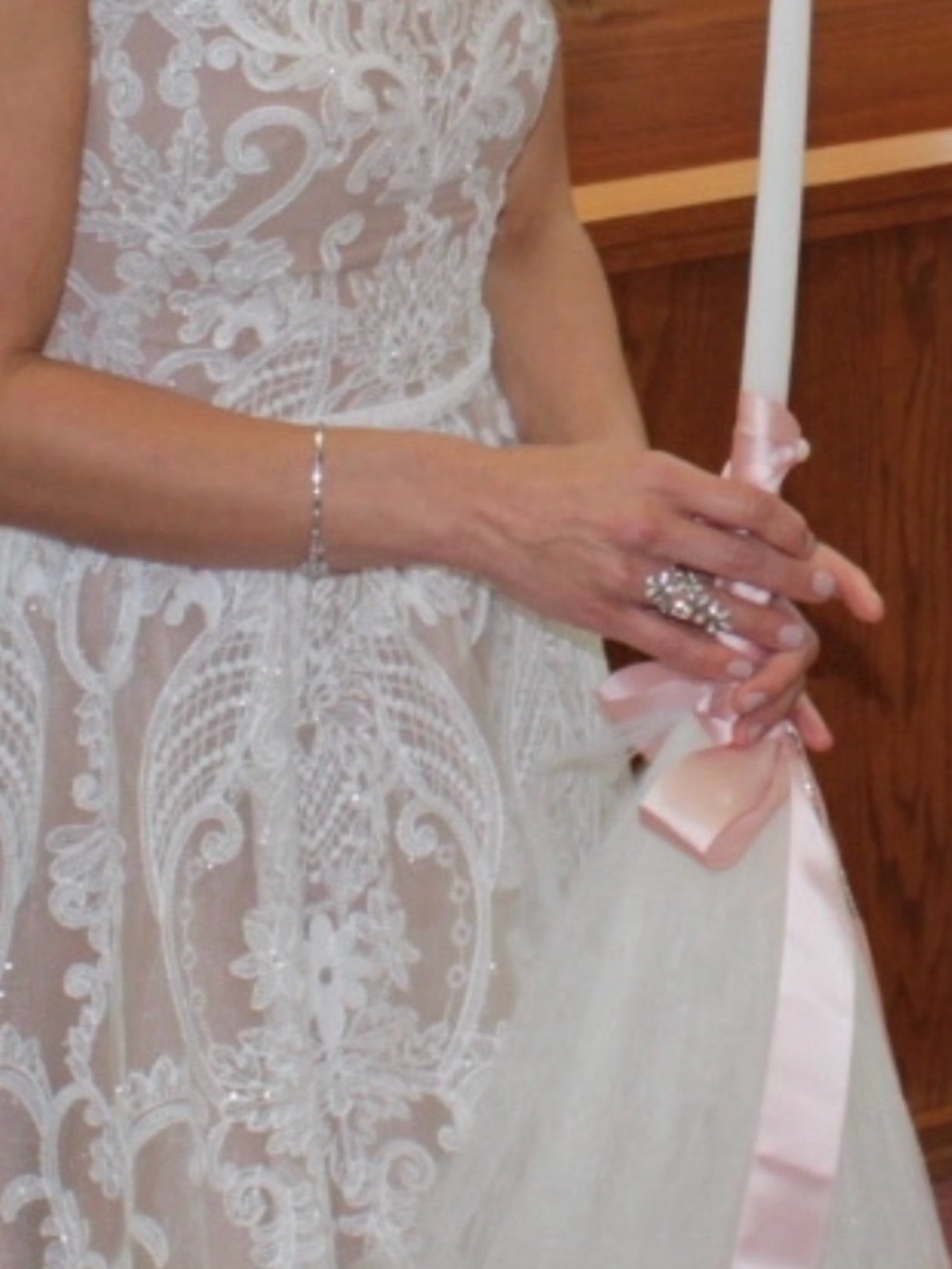 Bronx and Banco Nude and White Lace Midi Dress - Picture 8 of 8
